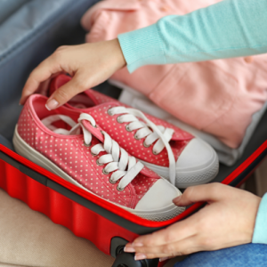 Packing shoes for travel
